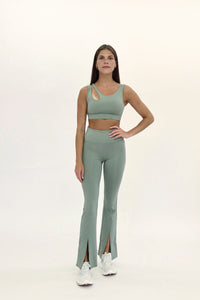 Seaav Coast to Coast Cut Out Bootcut Legging in Dusty Sage 5