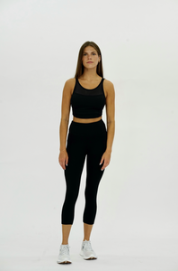 Seaav Sustainable Activewear Mesh Sports Bra Top in Black 5