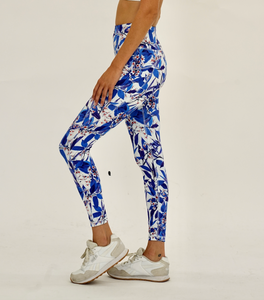 Seaav Vanora Ankle Legging with Pockets in Blue Flora